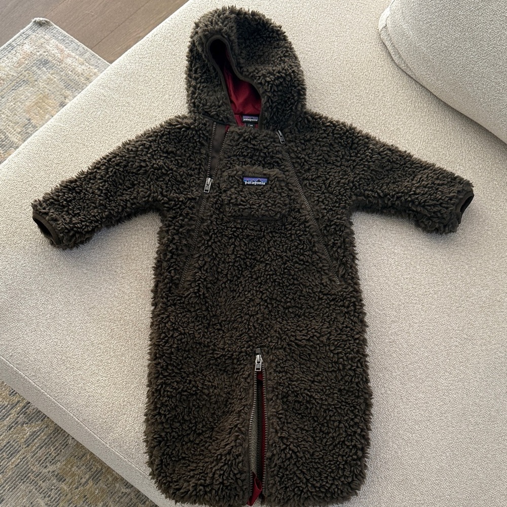 Patagonia Brown Fleece Baby Bunting